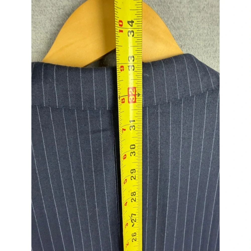 Ermenegildo‎ Zegna Milano Suit 44L Mens Navy Blue Pinstripe Trofeo Wool 2pc 54L